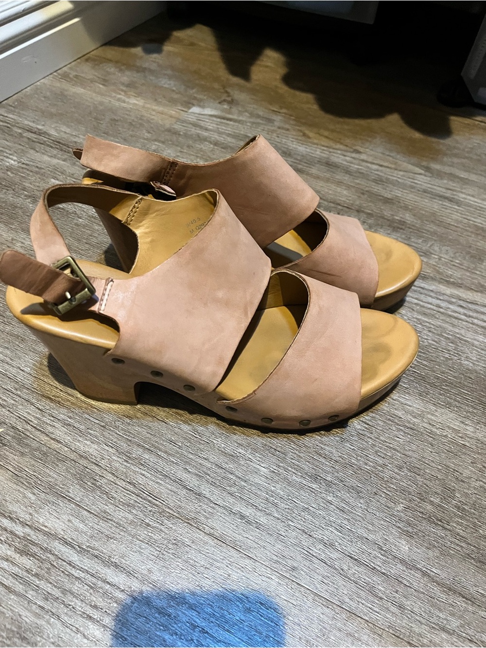 Kork-Ease Blush Suede Wedge Sandals
